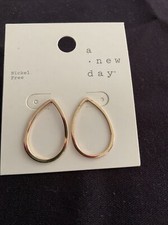 A New Day Earring Oval Hoop Gold Stud Nickel Free