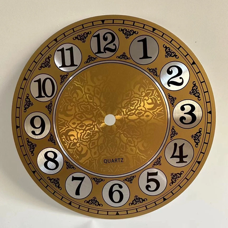 Sleek 7 Inch Gold Aluminium Wall Clock Dial Face with Arabic Numerals Display - Image 2 of 4