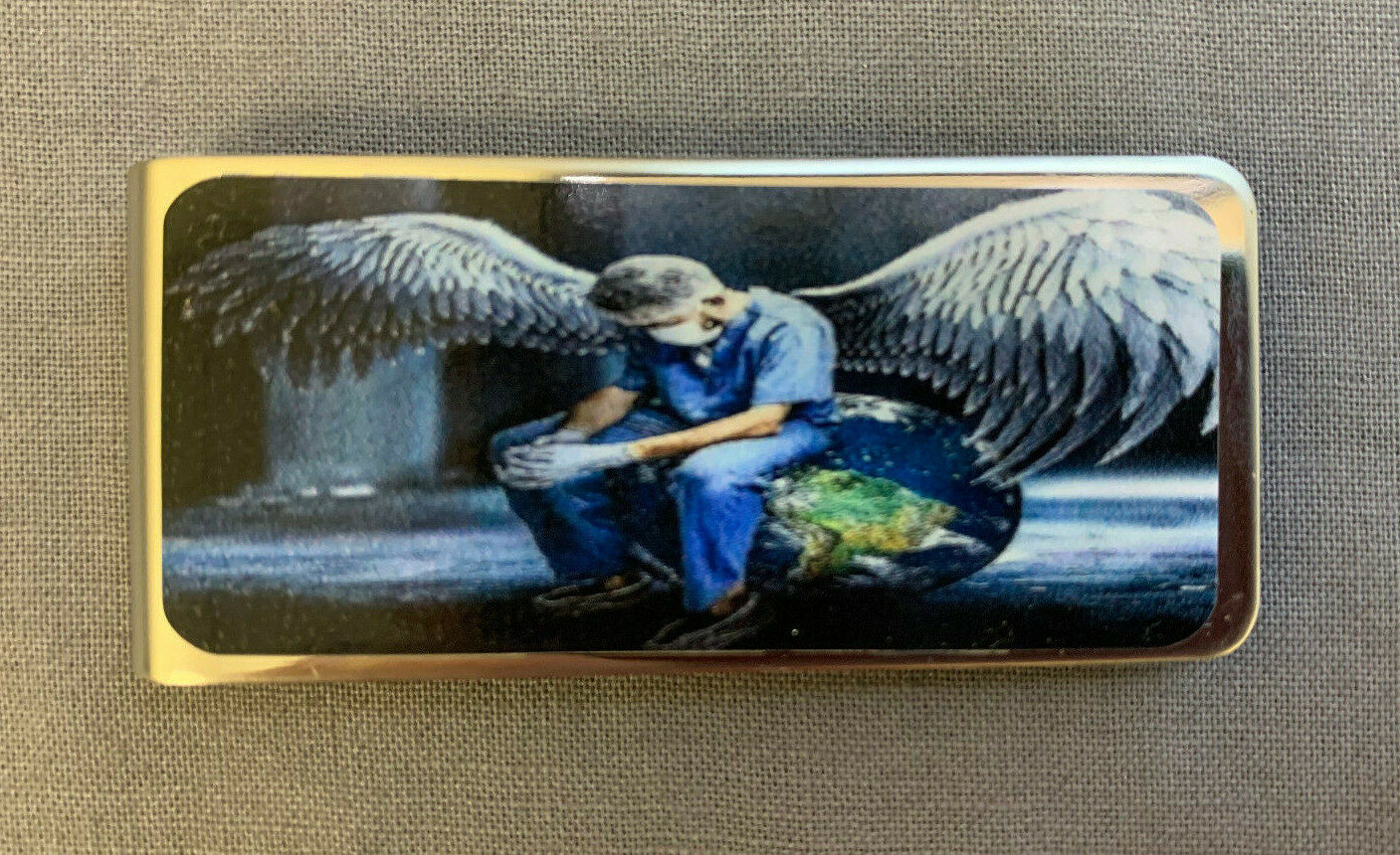 Metal Money Clip Card Holder for Bills - D1 by Our Real Hero's Angels-image