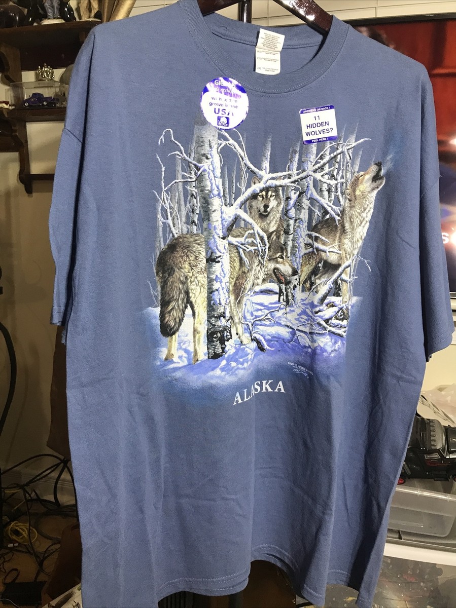ALASKA T-SHIRT. ELEVEN HIDDEN WOLVES Mens 100% Cotton Authentic-T
