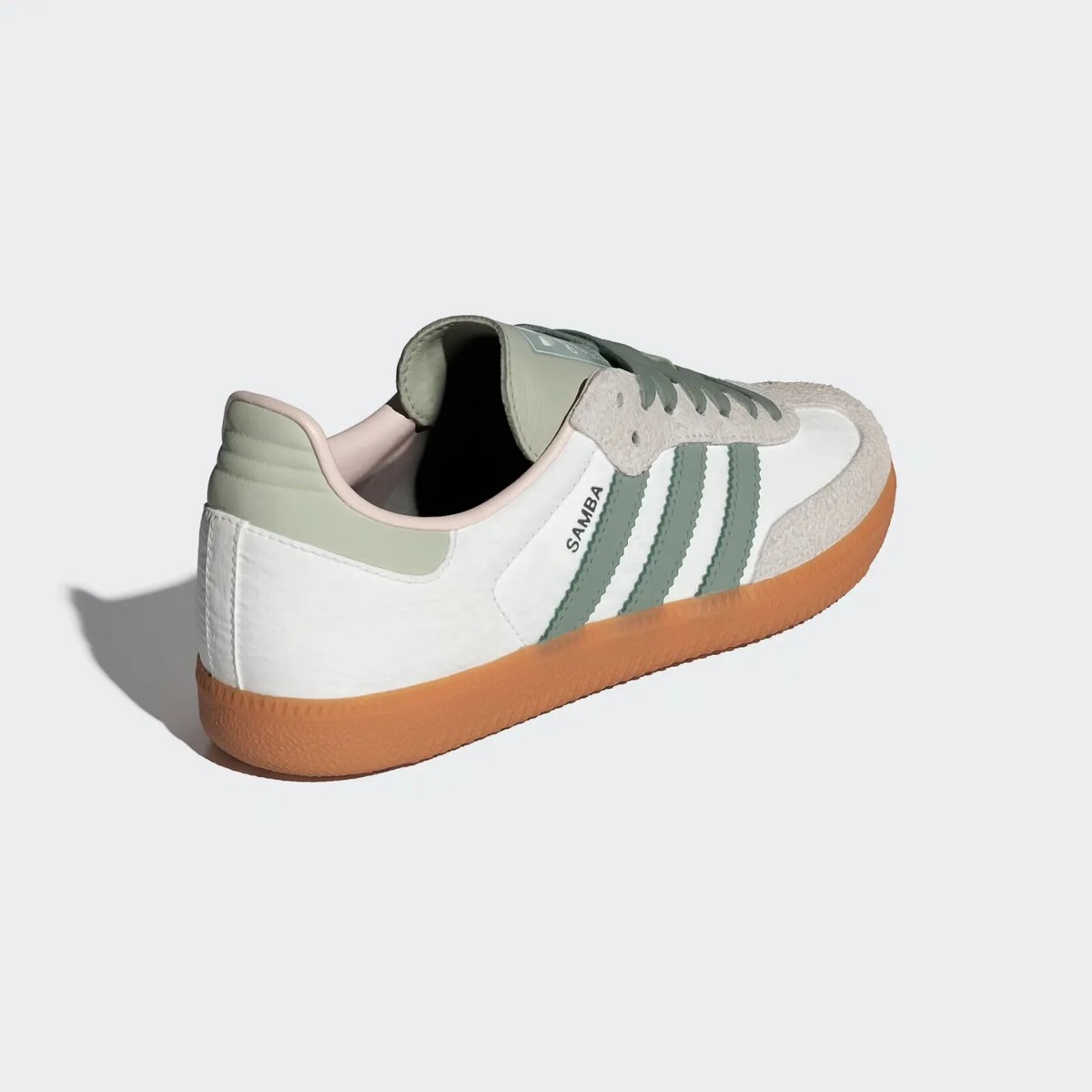 New Adidas Women's Samba OG Shoes - White/ Silver Green