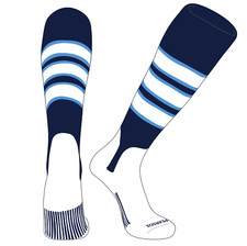 PEAR SOX OTC Baseball Softball Stirrup Socks (C, 5in) Navy, Sky Blue, White
