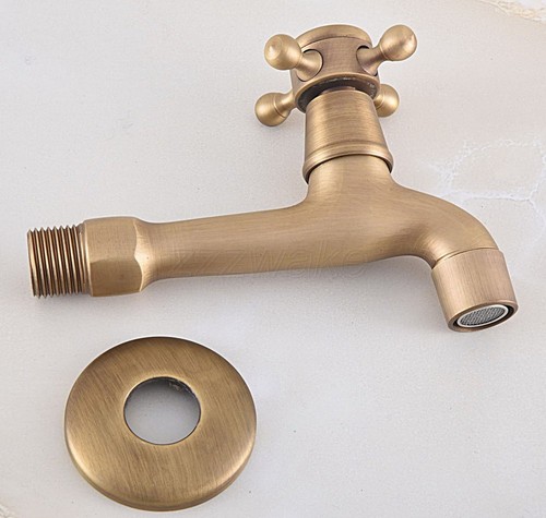 Laundry Wall Mounted Antique Brass Mop Water Tap Garden Basin Sink Faucet Zav315 - Picture 6 of 8