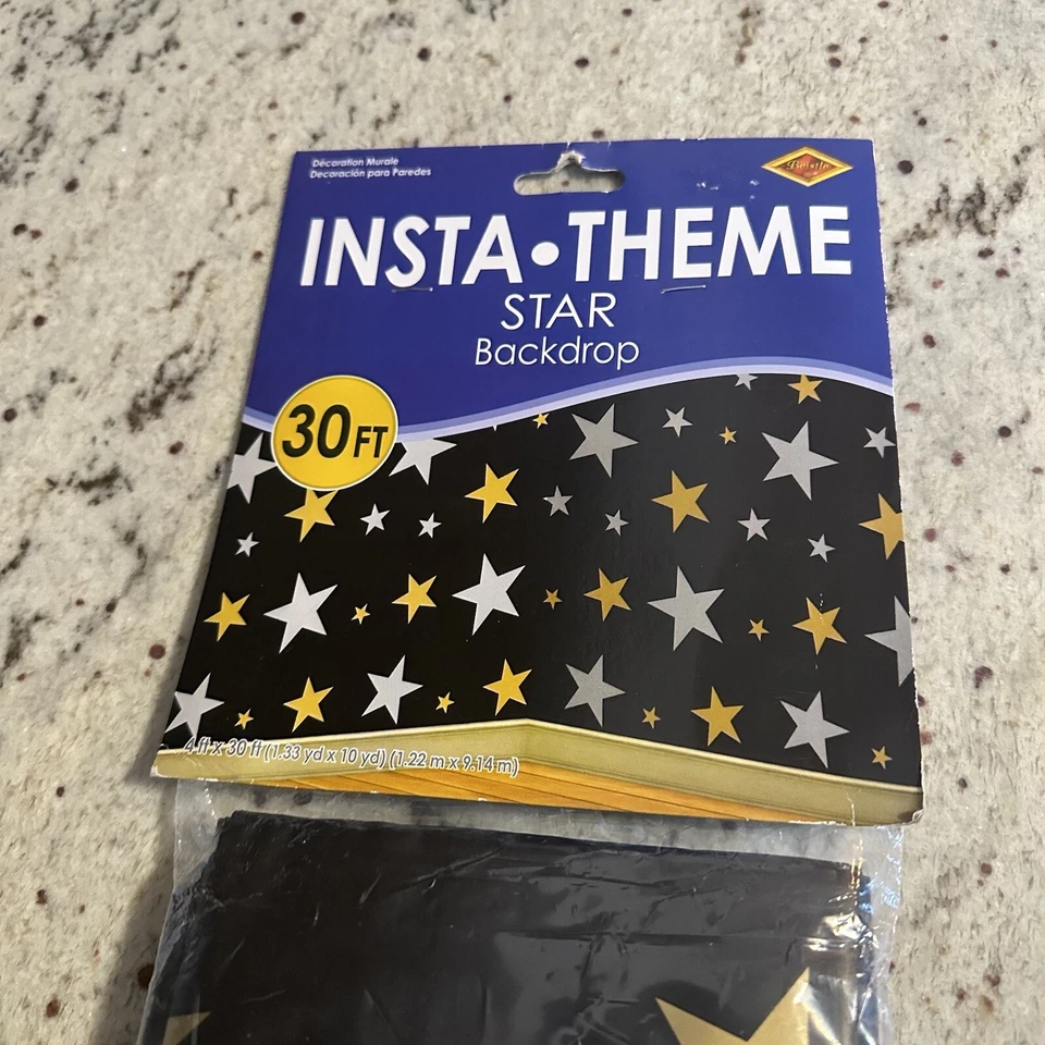 Beistle INSTA-THEME Star Backdrop 4 x 30 FT / 1.2 x 9.14m Indoor/Outdoor - Image 2 of 3