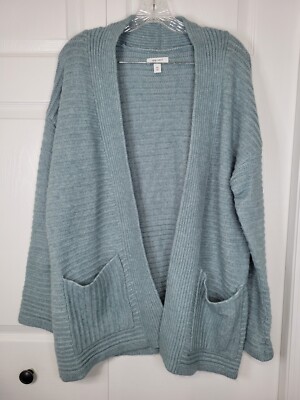 Nine West XXL open Front Cardigan With Pockets Sea Green Blue