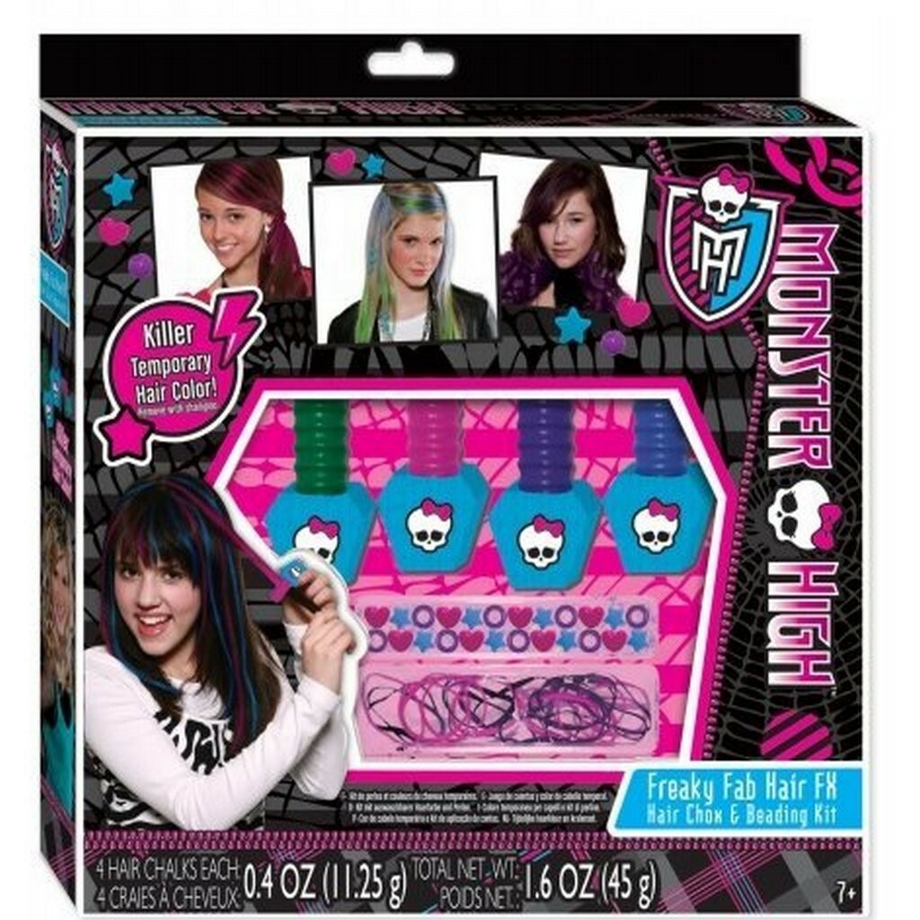 Monster High Temporary Hair Color Kids Craft Kit Beads Gifts