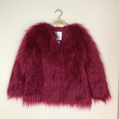 zara red fur coat