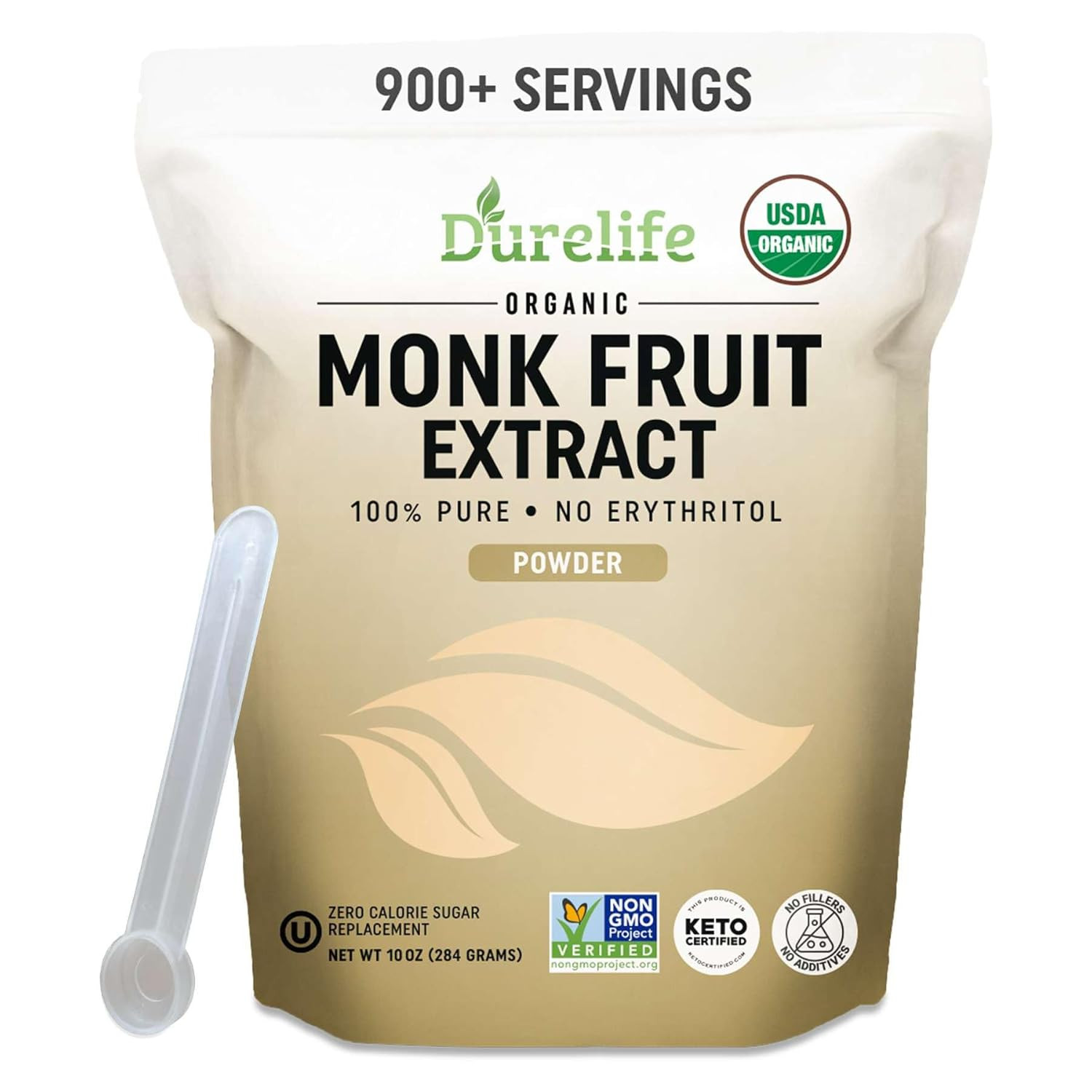 Organic 100% Pure Monk Fruit Sweetener, No Erythritol, Monkfruit Extract Powd...