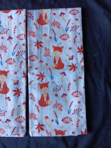 Kitchen Towel Set Cotton Orange Kitchen Towels Fox Decorative Orange Kitchen 2 - Picture 2 of 3