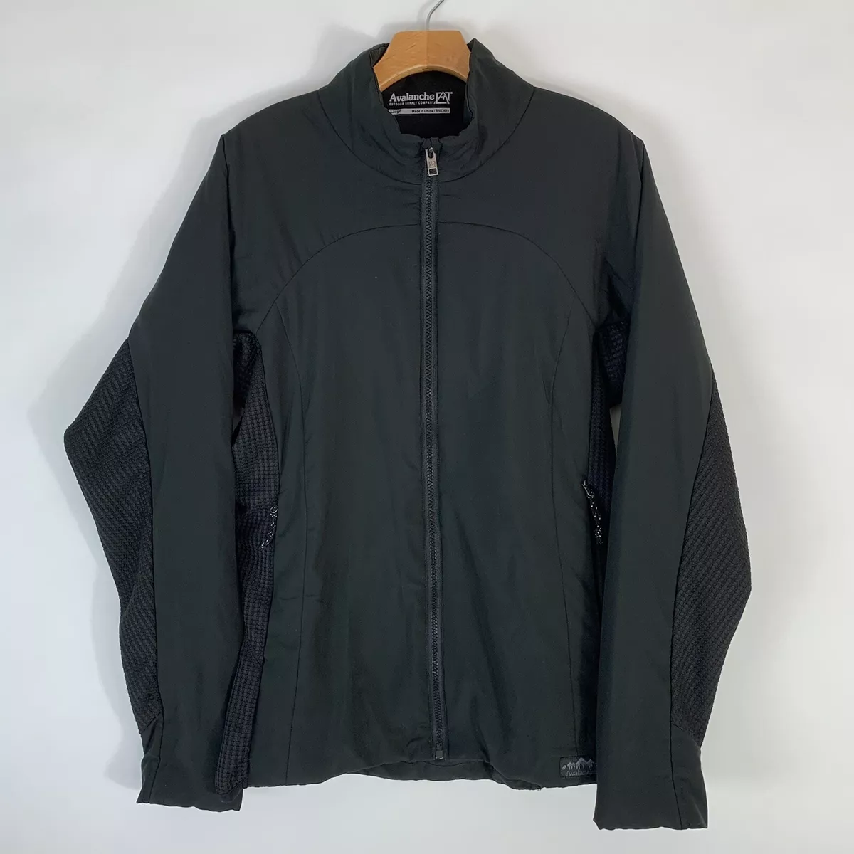 Avalanche Women s Full Zip Black Running Jacket Water Resistant Size Large