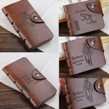Mens Wallet Retro Clutch Leather 501/Hunter ID Card holder Bifold Purse Billfold