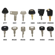 12 Key Master Set Plant Digger Excavator Forklift Dumper Backhoe Tractor Machine