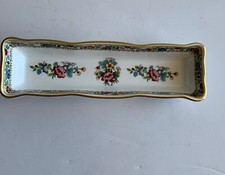 Coalport Ming Rose Bone China Trinket Tray Dish Candy Olive Dish 8.75"