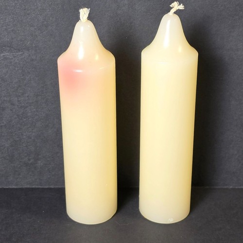 Mega Dome Top Pillar Candles Ivory Beige Crème VTG 6 x 1.5 inch Lot Set of 2 - Picture 2 of 8