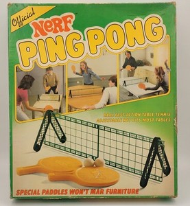 Vintage 1982 Official NERF PING PONG Indoor Game Parker Brothers SPECIAL PADDLES
