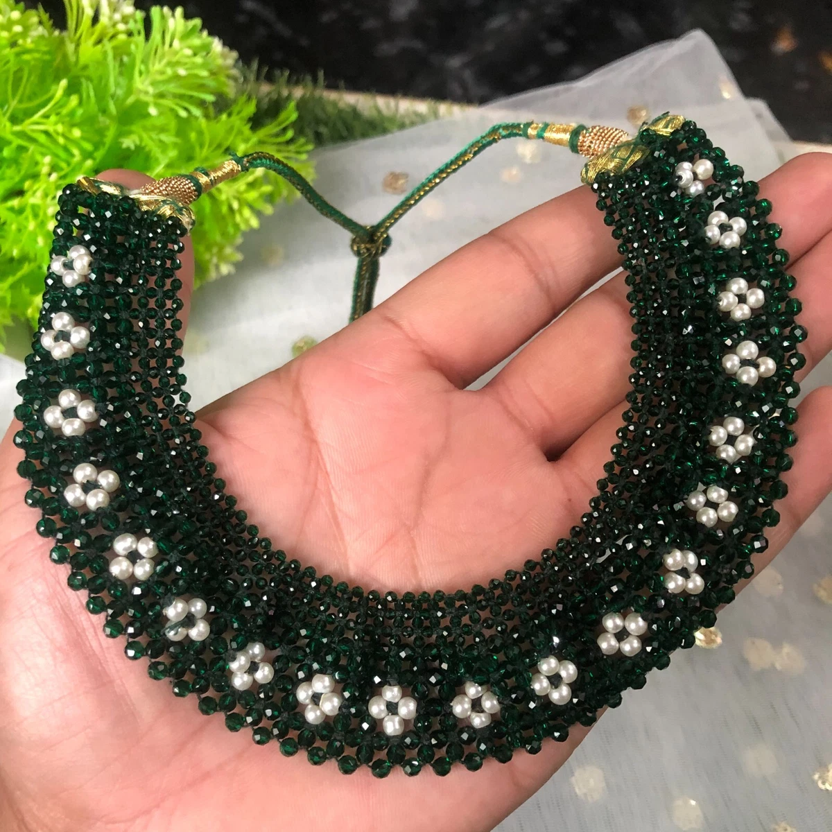 Buy Rich & Famous New Design Stylish Five Layer Green Crystal Beads  Necklace Set For Women & Girl Online at Best Prices in India - JioMart.