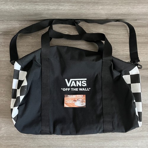 White Checkerboard Duffle Gym Bag 