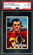 1951 Bowman FB #35 Chuck Drazenovich PSA 6 Redskins (7410)