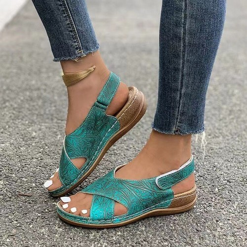 Womens Ladies Comfy Sandals Shoes Summer Orthopedic Slippers Slip On Beach Size - Picture 6 of 23