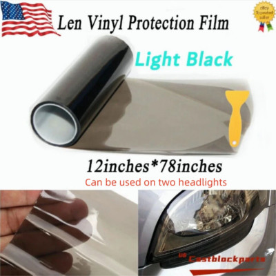 Light Smoke Gloss Vinyl Film Tint 12'' x 78'' Headlight Taillight Fog Wrap Cover