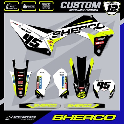 SHERCO ENDURO GRAPHICS CUSTOM GRAPHICS SEF 125 250 300 450 FAZE BLK