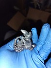 Easter Bunny And Basket Pewter Figure Antique — photo 4