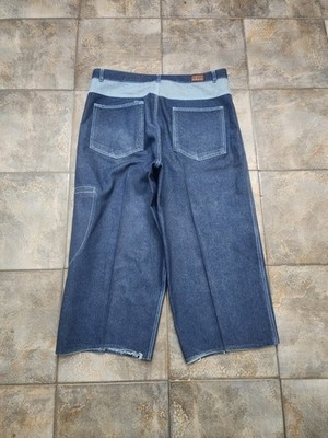 Vintage Y2K Barcode Jeans Men's 42x26 Cut Off Baggy Hip Hop