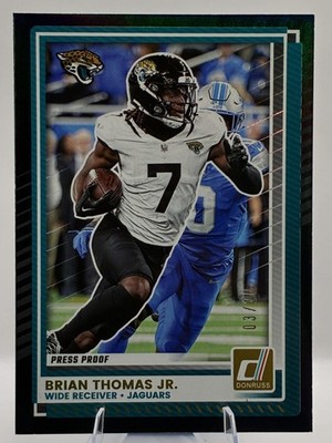 2025 Donruss Brian Thomas Jr. Press Proofs Black #/10 #3 Jacksonville Jaguars SN