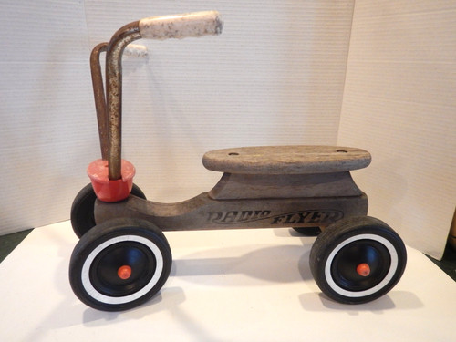 Vintage Radio Flyer Wood Child's Scooter WEATHERED 18" Long **See All Photos**