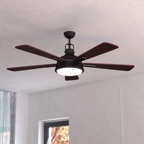 Walton 1-Light Ceiling Fan in Industrial Style 19.75 Inches Tall and 52 Inches - Picture 2 of 8
