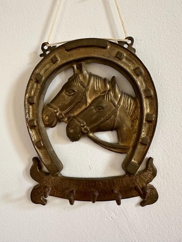 French Vintage Country Rustic Metal Horse Wall Hanger Hooks