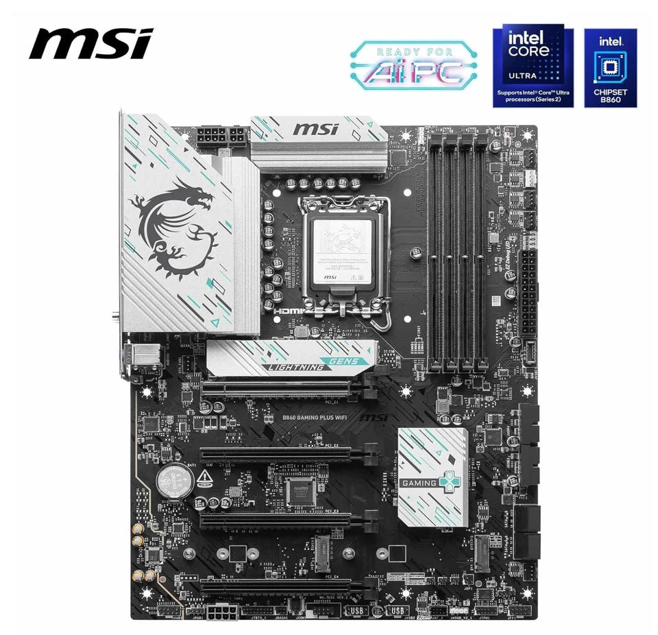 微星 B860 游戏加 WIFI 主板,ATX - 支持英特尔酷睿超处理器 — 第 2/4 张图片