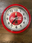 Coca-Cola Vintage Red Wall Clock Diner Style 9" Round ( Battery)