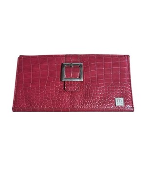 Miche Classic Hand Bag Shell ONLY ''Ella'' Red Faux Leather Snake Croc Texture