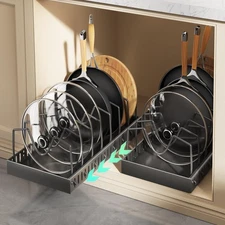 Pull Out Cabinet Organizer Pots and Pans Organizer Under Cabinet Rack Shelf