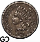 1859 Indian Head Cent Penny, Early Date in Series