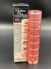 7 Day Stackable Pill Organizer Case Tower Box Medicine Pink