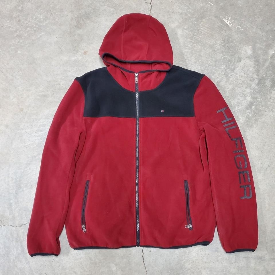 Tommy Hilfiger Red and Black Fleece Jacket