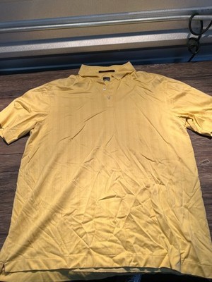 vintage Tiger Woods Collection Polo Shirt Mens Large Yellow Knit Golf nike 