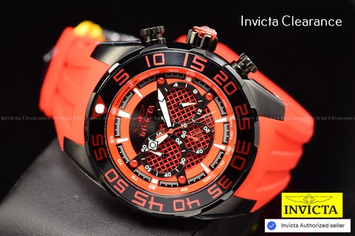 Invicta Men's Speedway 50mm Chronograph Black/Red Tone Silicone Band Watch - Picture 2 of 9