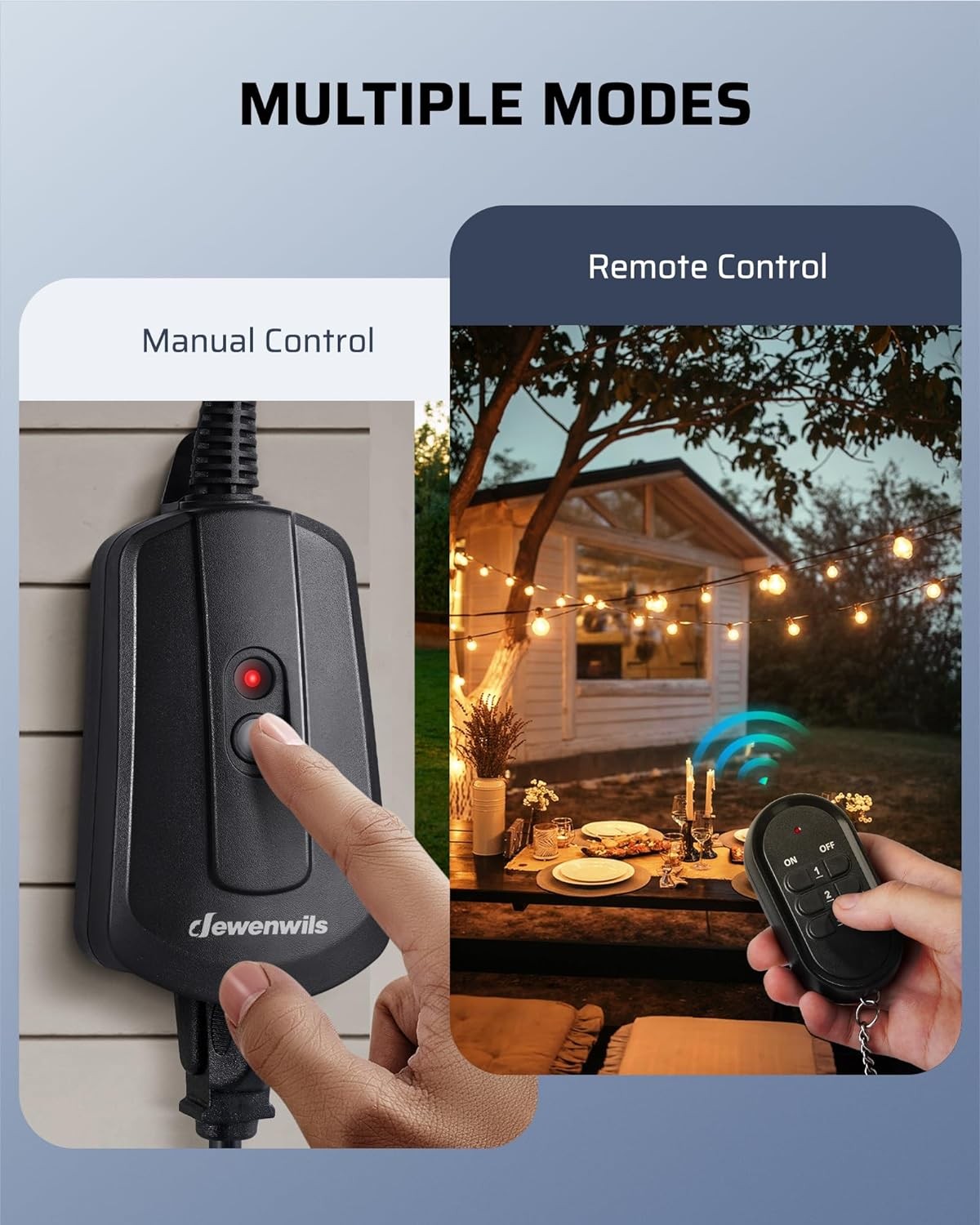 DEWENWILS Outdoor Wireless Remote Control Outlet Kit, Seperate 3 Pack Black 