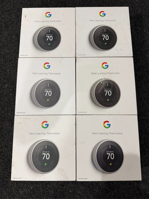1 x Open box Google Nest 3rd Gen Learning Thermostat Stainless Steel T3007ES x 1