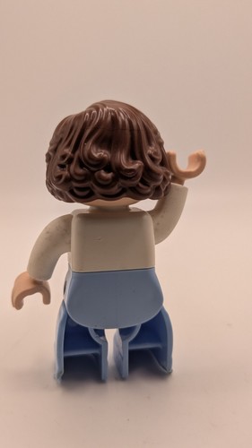 Lego Duplo Ville WOMAN MOM MOTHER 2.5" FIGURE Brown Hair Overalls Farmer Farm - Picture 2 of 3