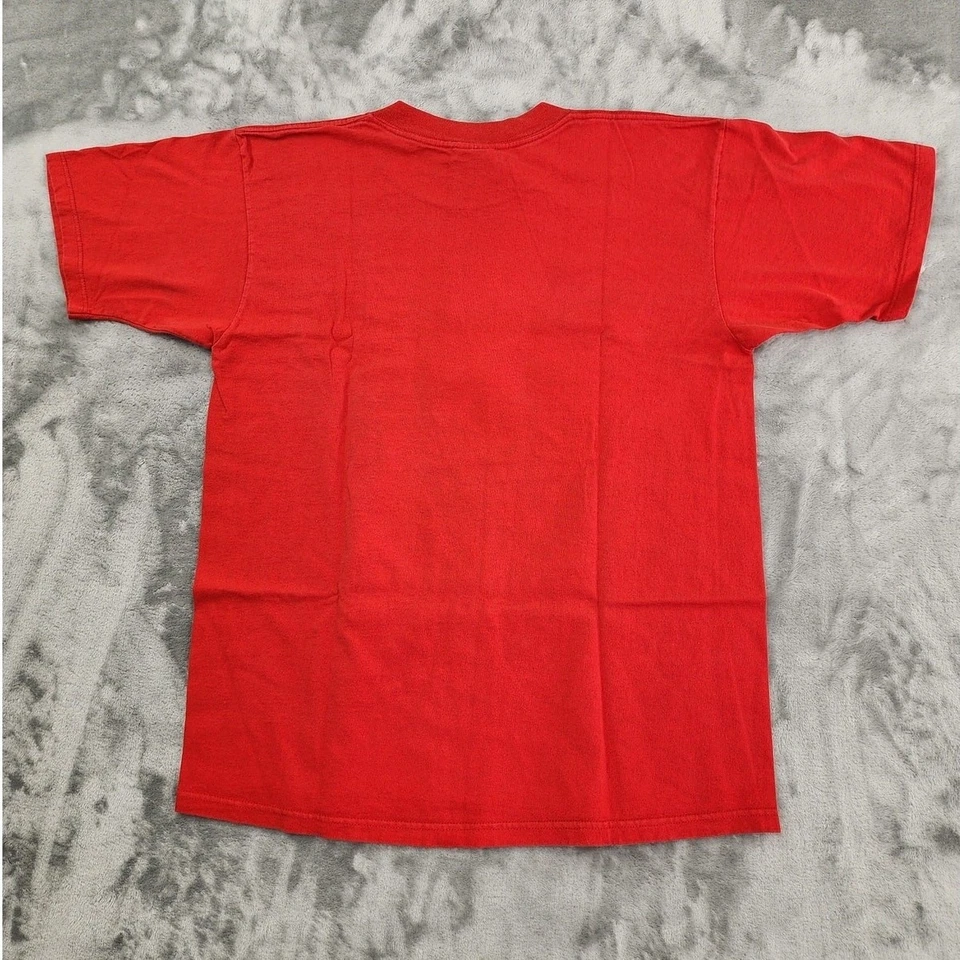 Camiseta gráfica de algodón vintage años 90 Gildan Top para mujer L roja hip hop patinador oso de peluche Foto 2 de 4