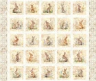 Hunny Bunny Picture Patches Springtime Rabbit Blocks 36x44 Cotton Fabric Panel