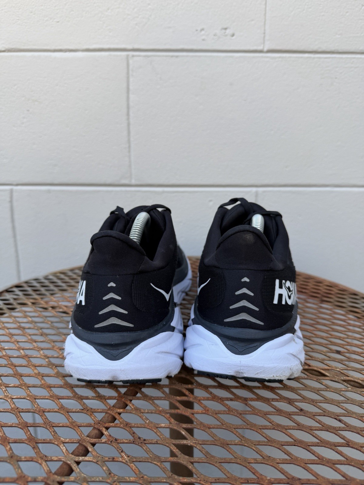 Hoka One One Clifton 8 Womens Black 1119394 BWHT Shoes Running Sneakers 10 B thumbnail 3