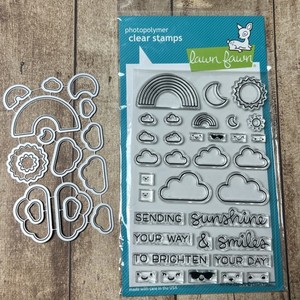 Lawn Fawn All In the Clouds Stamp Set and Matching Dies~~~New In Package