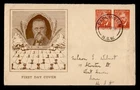 DR WHO 1948 AUSTRALIA FDC WILLIAM FARRER PAIR DARLINGTON R78634