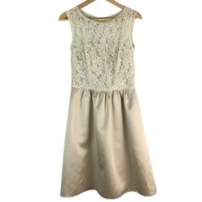 After six women’s prom/wedding/formal nude effect midi length dress ivory size 8