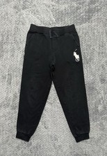 Polo Ralph Lauren Boys Jogger Sweatpants Black Fleece Big Pony Size Large 14/16